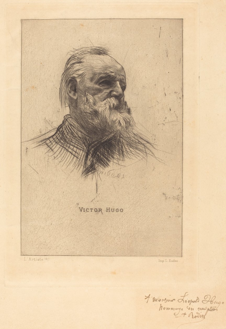 Victor Hugo, From Three Quarters af Auguste Rodin