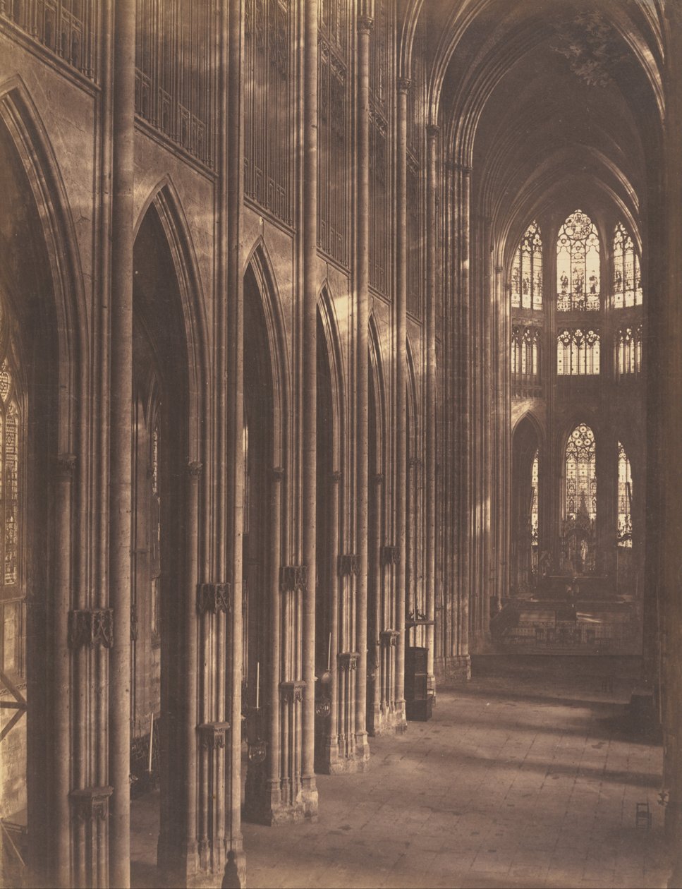 Rouen, interiør i Saint-Ouen kirke af Auguste Rosalie Bisson