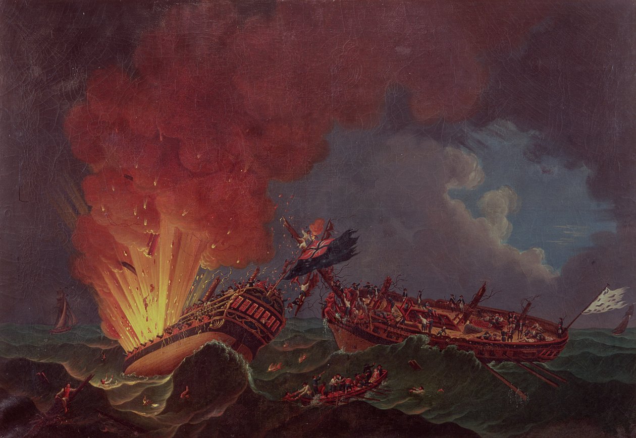 Forlovelsen mellem Quebec og Surveillante (kopi af 1789) af Auguste Rossel De Cercy