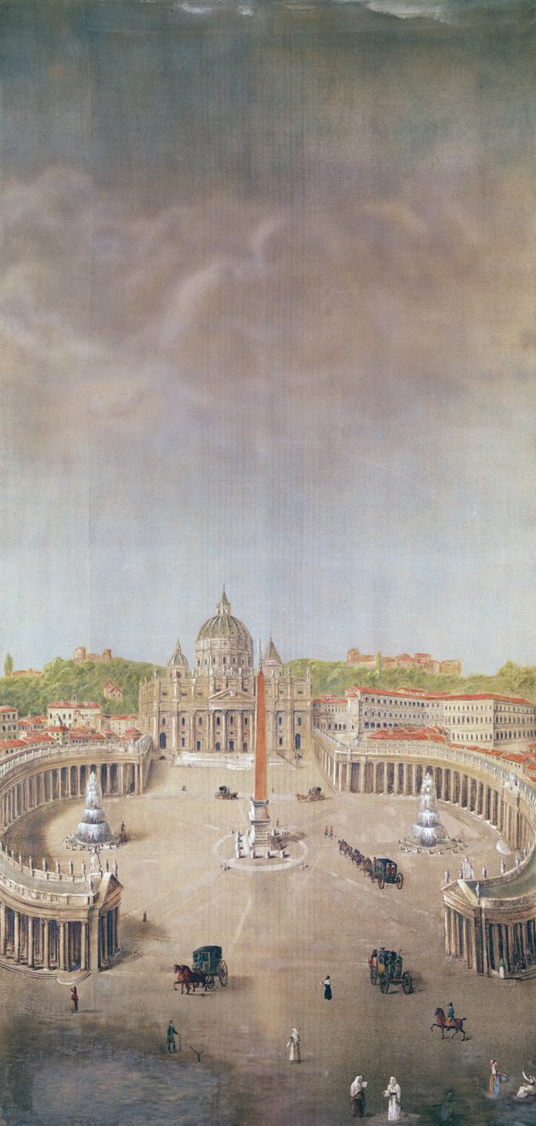 Udsigt over Peterskirken, Rom af Auguste Simon Garneray