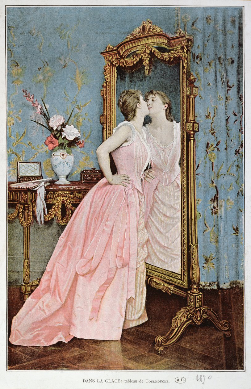 I spejlet, 1890 af Auguste Toulmouche