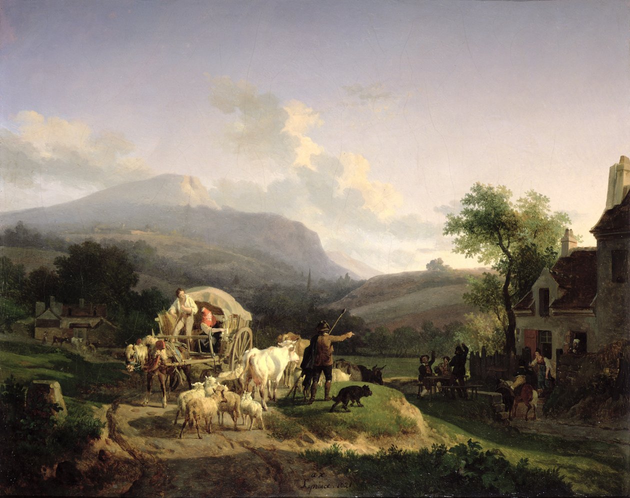 Et landligt landskab, 1821 af Auguste Xavier Leprince