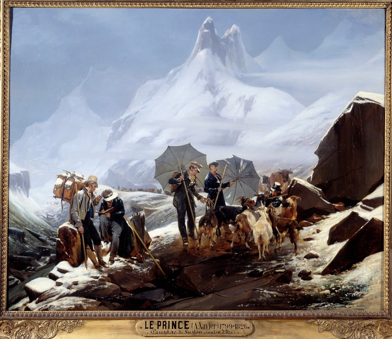 Landskab af Susten (Schweiziske Alper). Maleri af Auguste Xavier Leprince (1799-1826) af Auguste Xavier Leprince