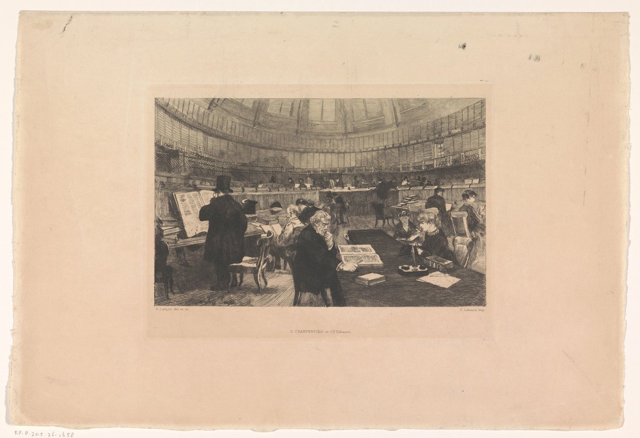 Læsesal på British Museum af Auguste Andre Lancon