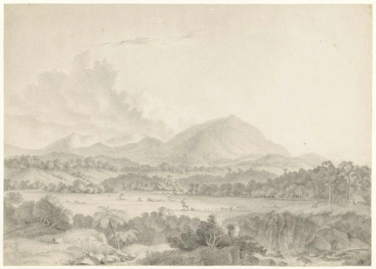javanesisk landskab af Auguste Antoine Joseph Payen