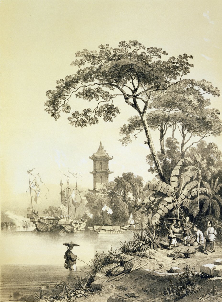 En pagode på Macao-Kantonkanalen, plade 21 fra 
