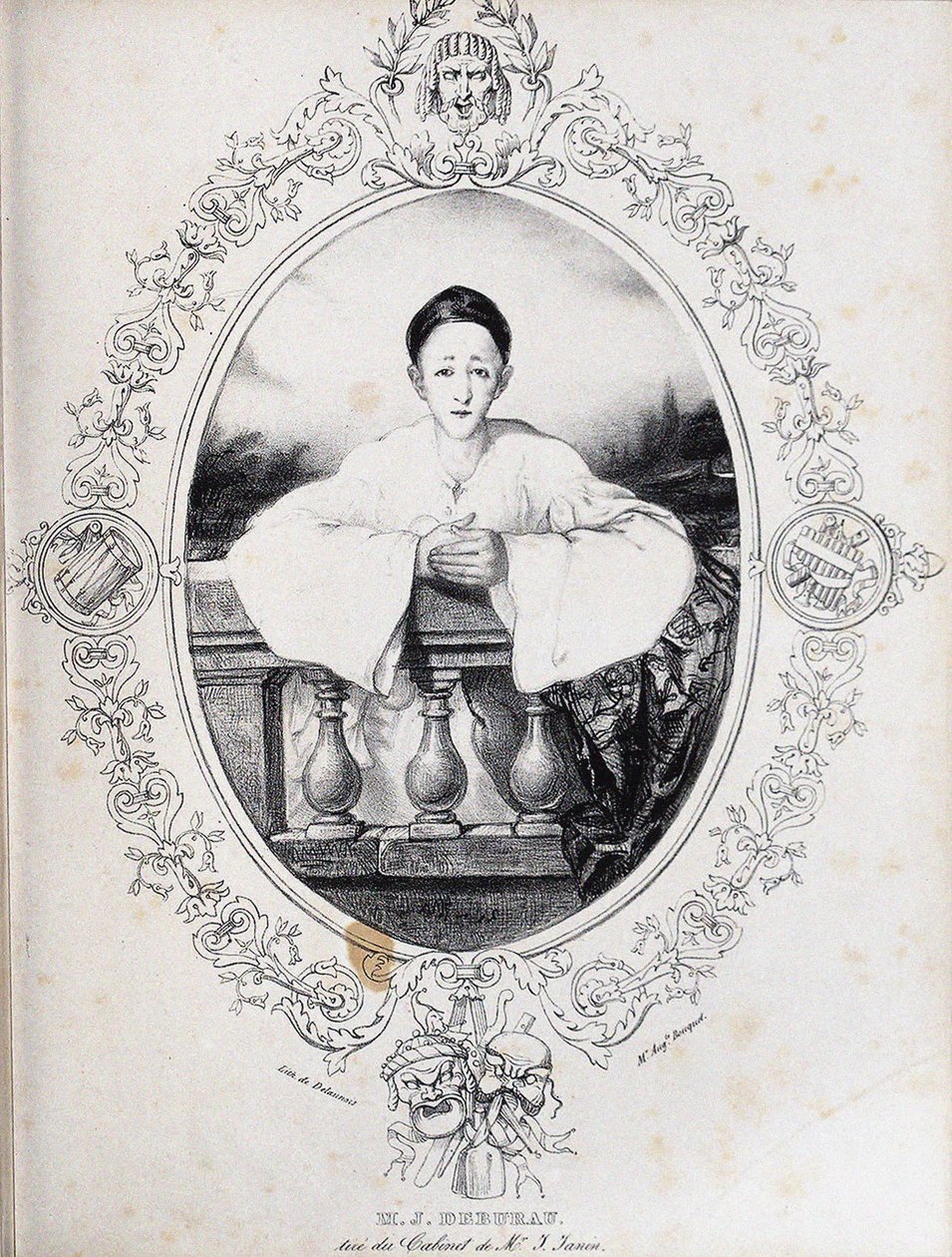 Jean-Gaspard Deburau som Pierrot, 1845 af Auguste Bouquet