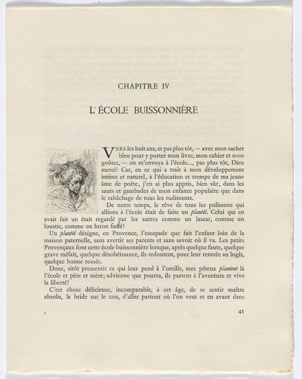 Frédéric Mistral: Mémoires et Recits af Frédéric Mistral: buste af en kvinde (side 41) af Auguste Brouet