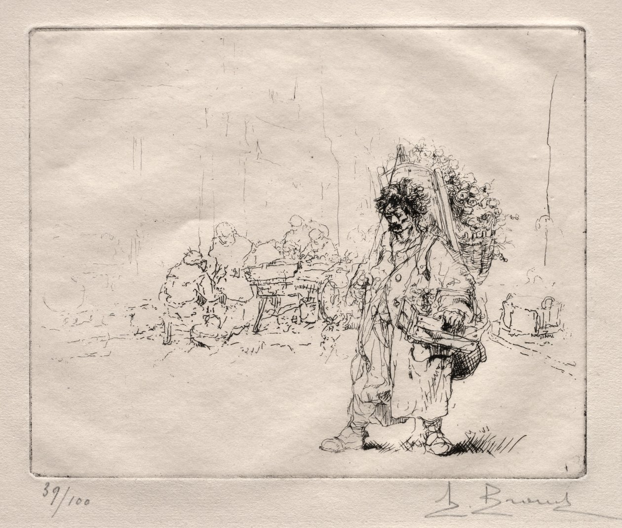Købmand ved Hotte af Auguste Brouet