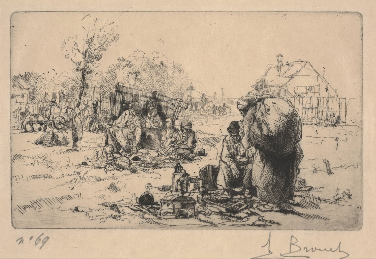 Sælgere af Bric a Brac (ætsning) af Auguste Brouet