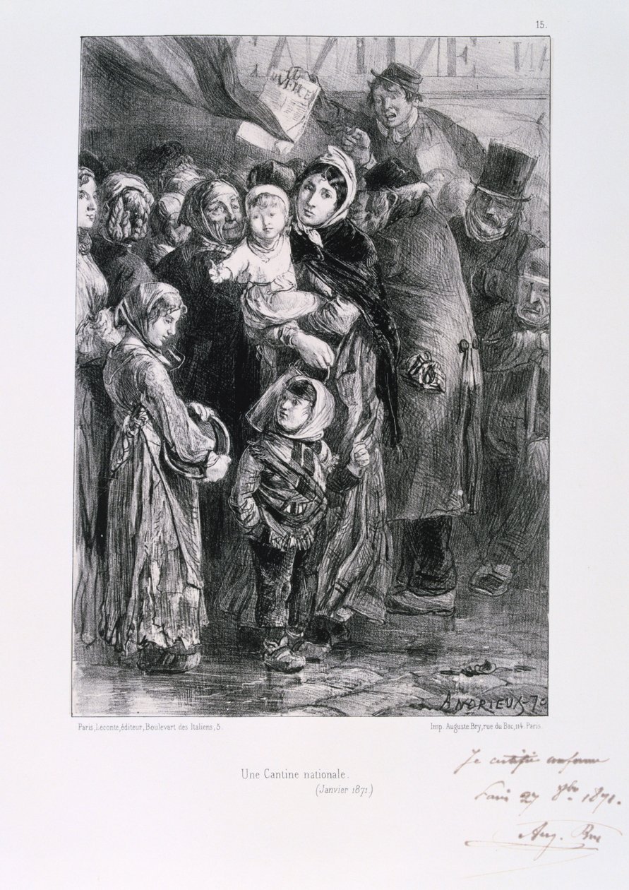 Cantine Nationale, belejring af Paris, fransk-preussisk krig, januar 1871 af Auguste Bry