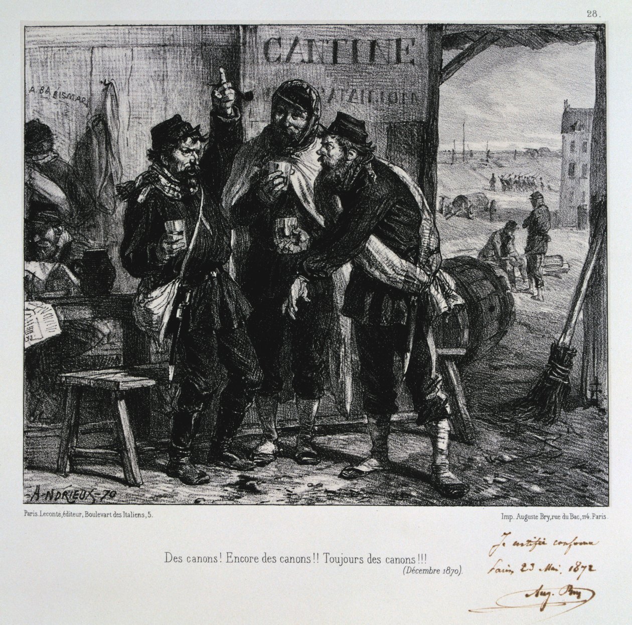 Kanoner! Flere våben!! Altid våben!!! Belejring af Paris, december 1870 1872 af Auguste Bry