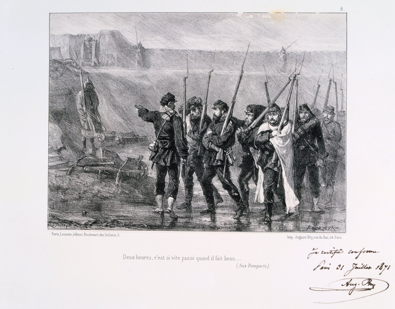 To timer går så hurtigt, når vejret er godt, Siege of Paris, 1870-1871 1871 af Auguste Bry