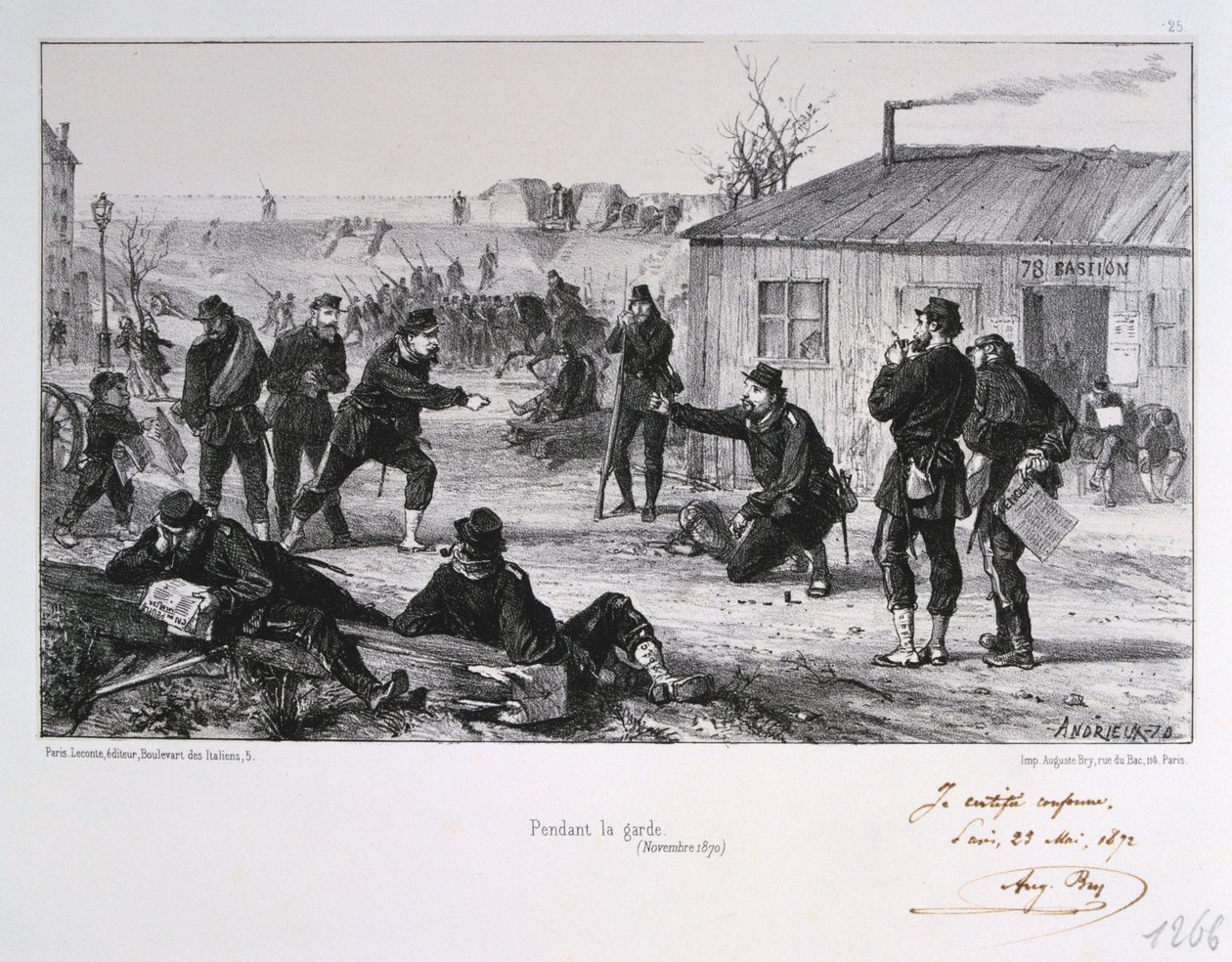 Under vagten, belejringen af ​​Paris, den fransk-preussiske krig, november 1870 1872 af Auguste Bry