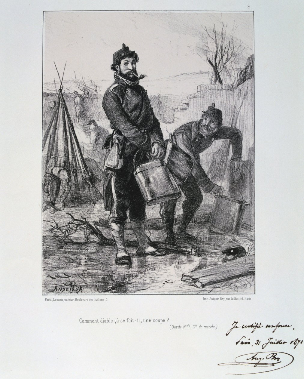 Soldater fra Garde Nationale, belejring af Paris, 1870-1871 af Auguste Bry