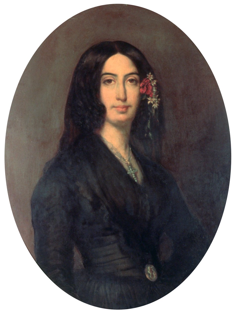 George Sand, fransk romanforfatter og tidlig feminist, c1845 af Auguste Charpentier
