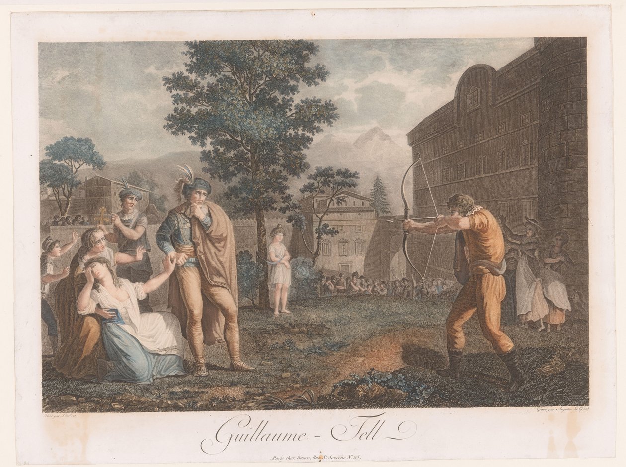 Willem Tell mødte handboog Guillaume-Tell (titel på objekt) af Auguste Claude Simon Legrand