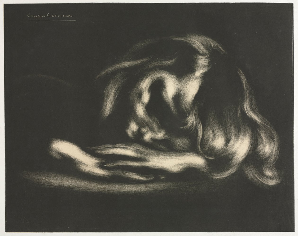 Sleep Jean-René Carrière, fra albummet med originale frimærker fra Vollard Gallery, 1897. af Auguste Clot