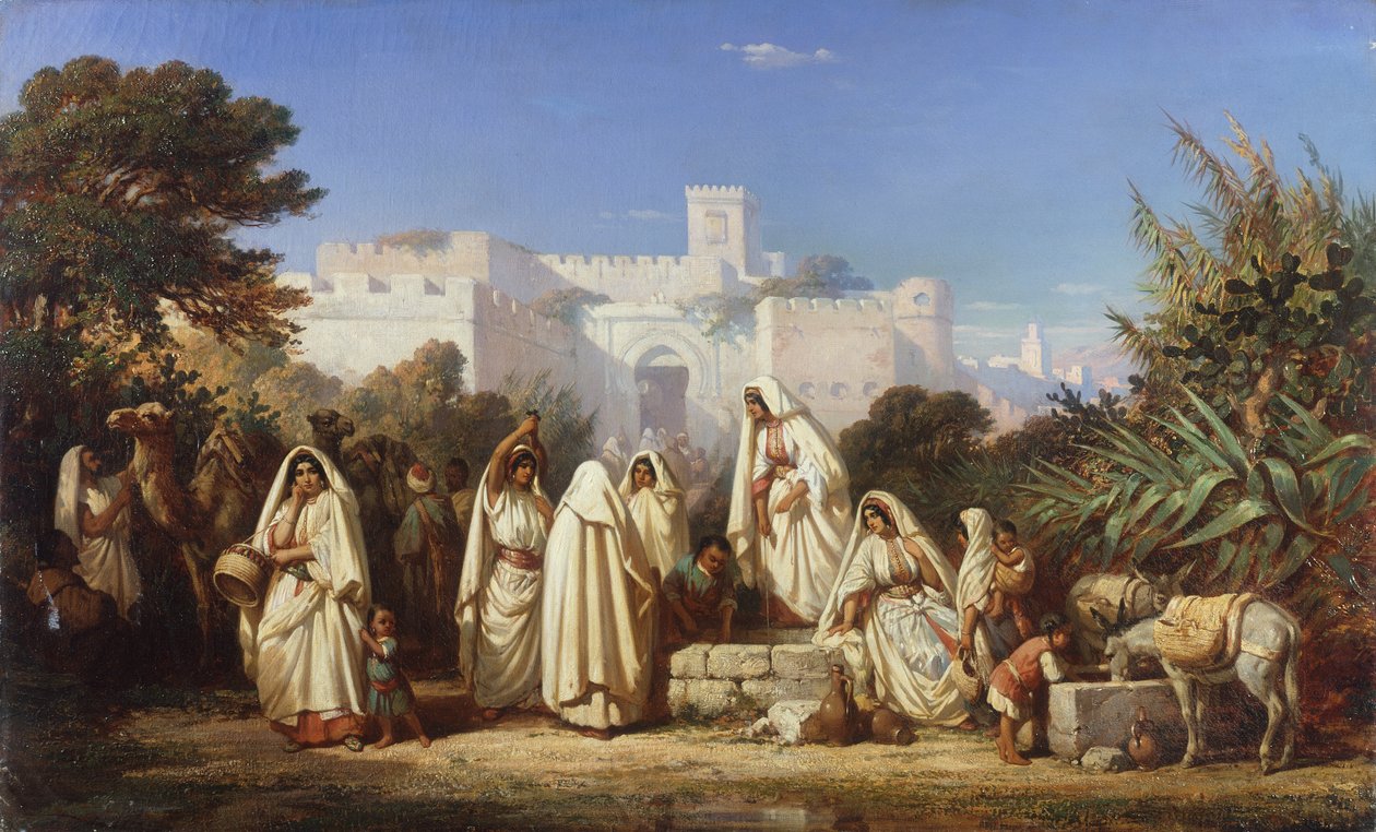 The Well of the Casbah at Tangier (olie på lærred) af Auguste Delacroix