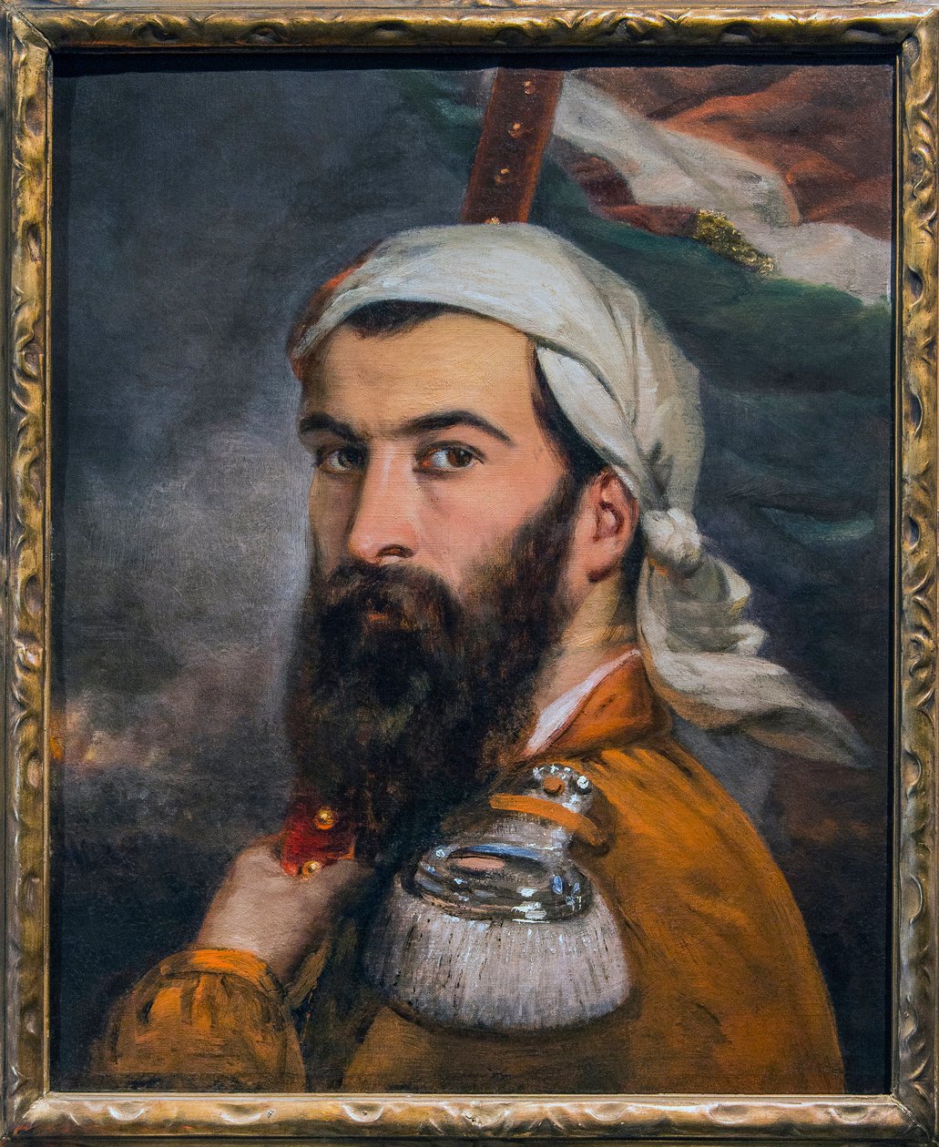 Giuseppe Garibaldi efter slaget ved Morazzone 1848 - maleri af Auguste ESTIENNE (1807 - 1882) Paris - Musee de l