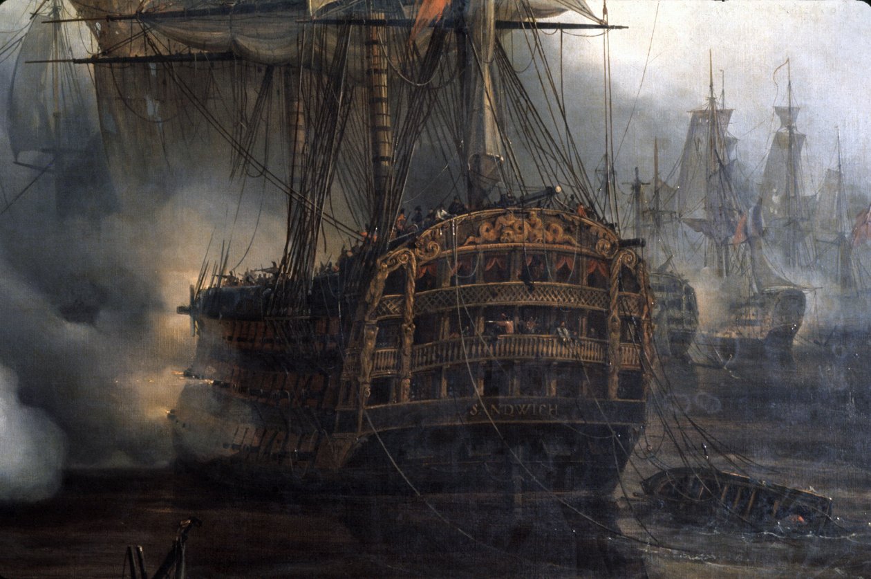 Slaget ved Trafalgar, detaljer, af Auguste Etienne Francois Mayer (1805-1890) af Auguste Etienne Francois Mayer
