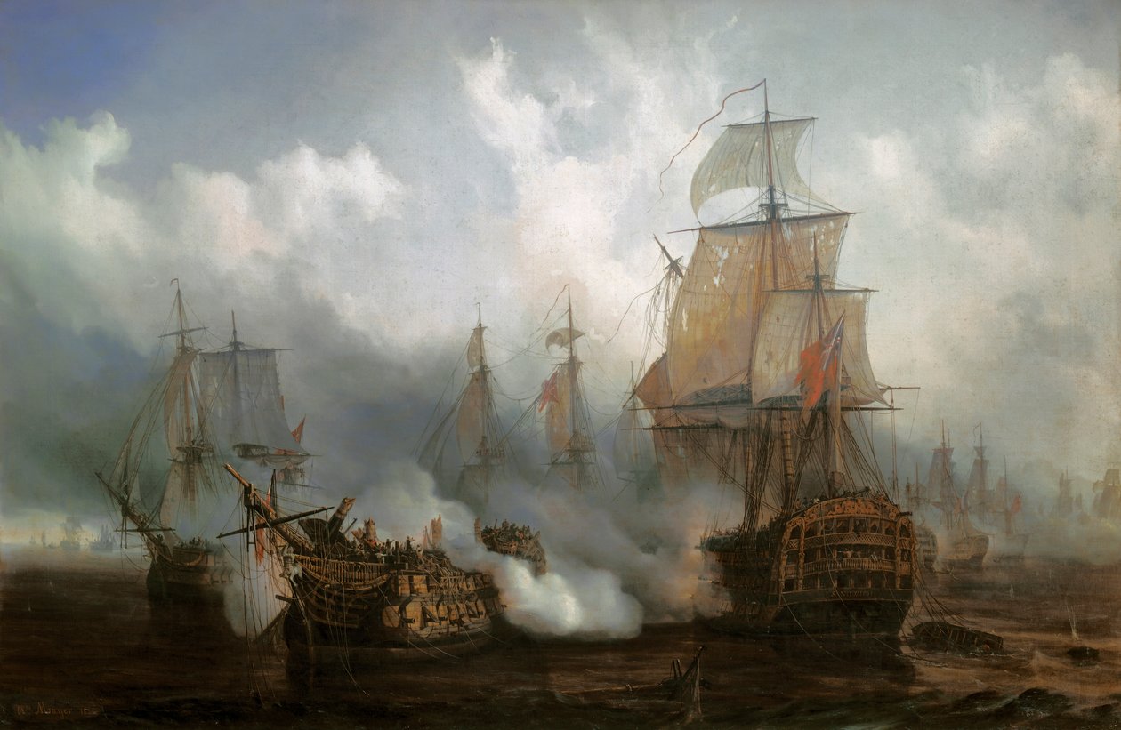 The Redoutable i slaget ved Trafalgar, 21. oktober af Auguste Etienne Francois Mayer