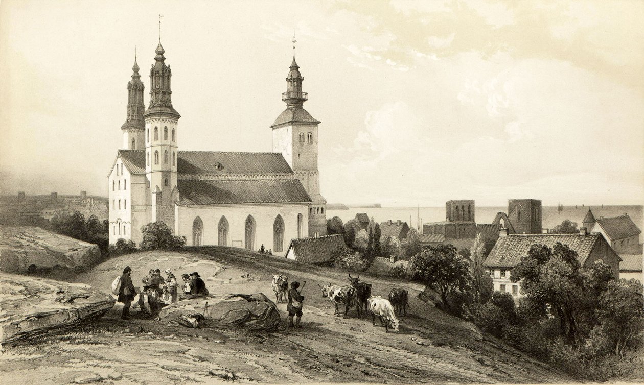 Maria-kirken i Wisby af Auguste Etienne Francois Mayer