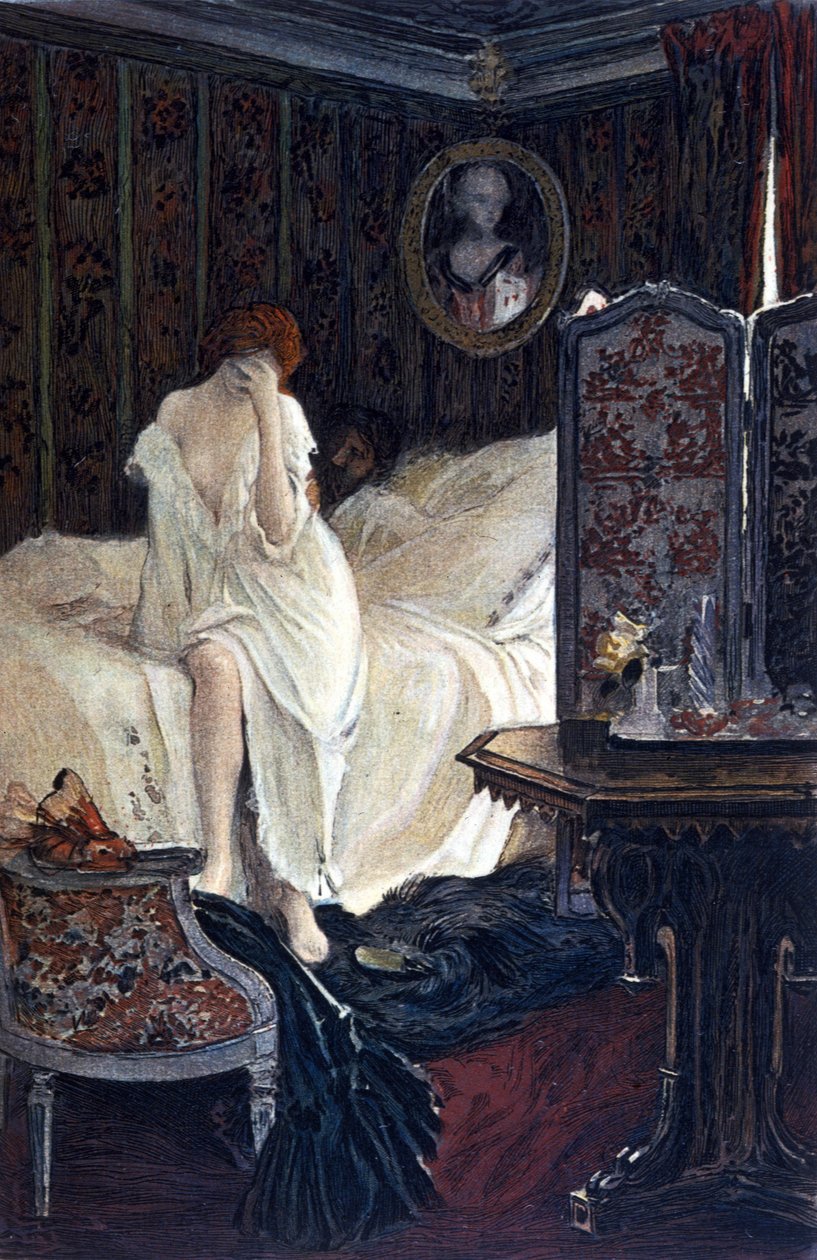 Utroskaben. Illustration af Auguste François Gorguet (1862 - 1927) til "Le Lys rouge"" af Anatole France af Auguste Francois Gorguet
