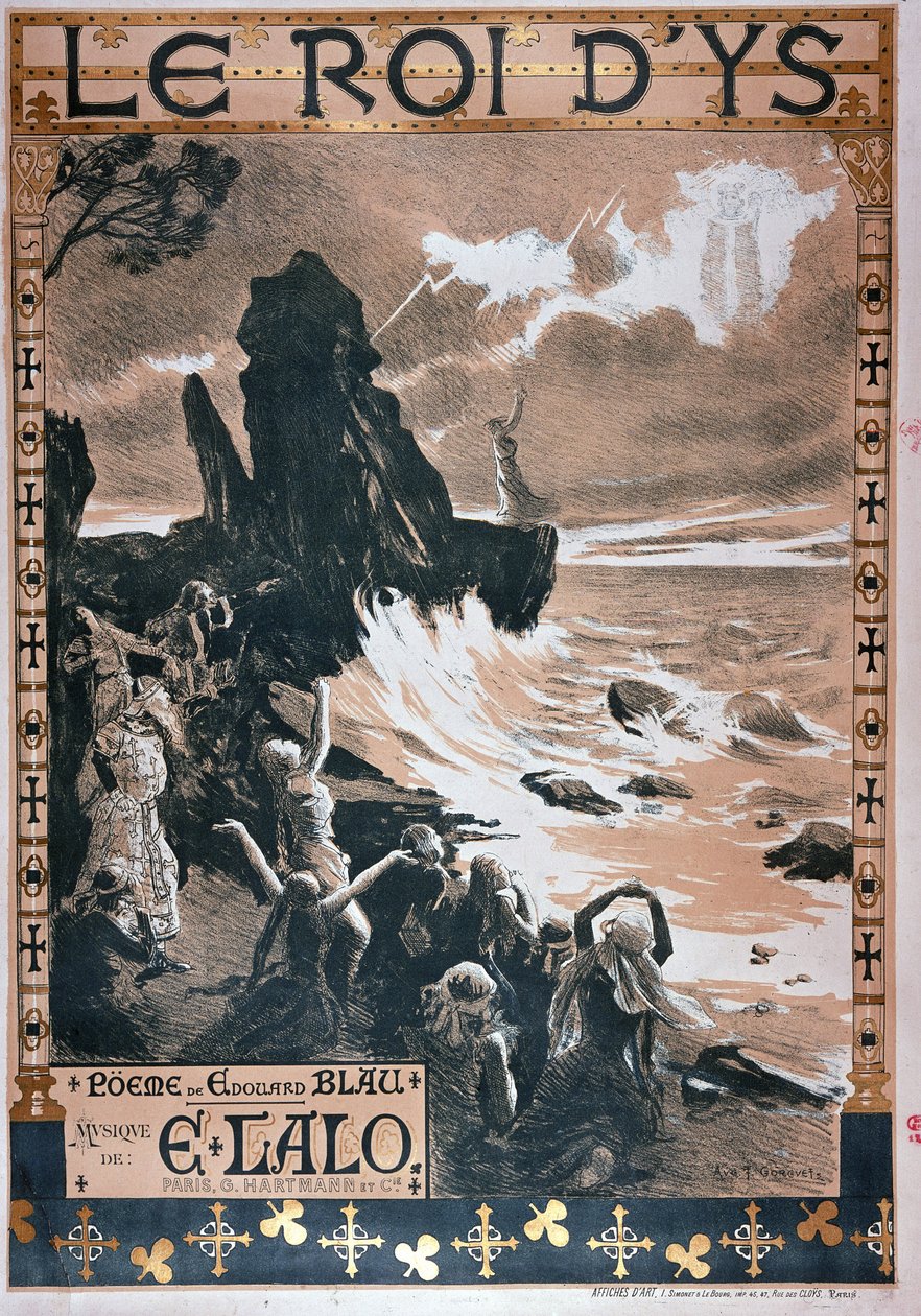 Plakat til operaen Le Roi dYs af Edouard Blau og Edouard Lalo, 1888 af Auguste Francois Gorguet