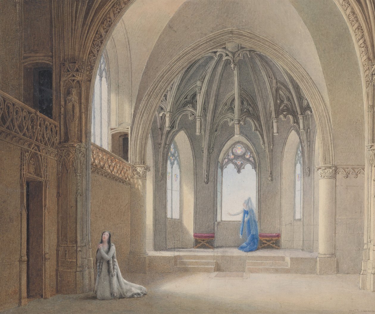 Anne, min søster Anne, ser du intet komme, 1817. af Auguste Garneray
