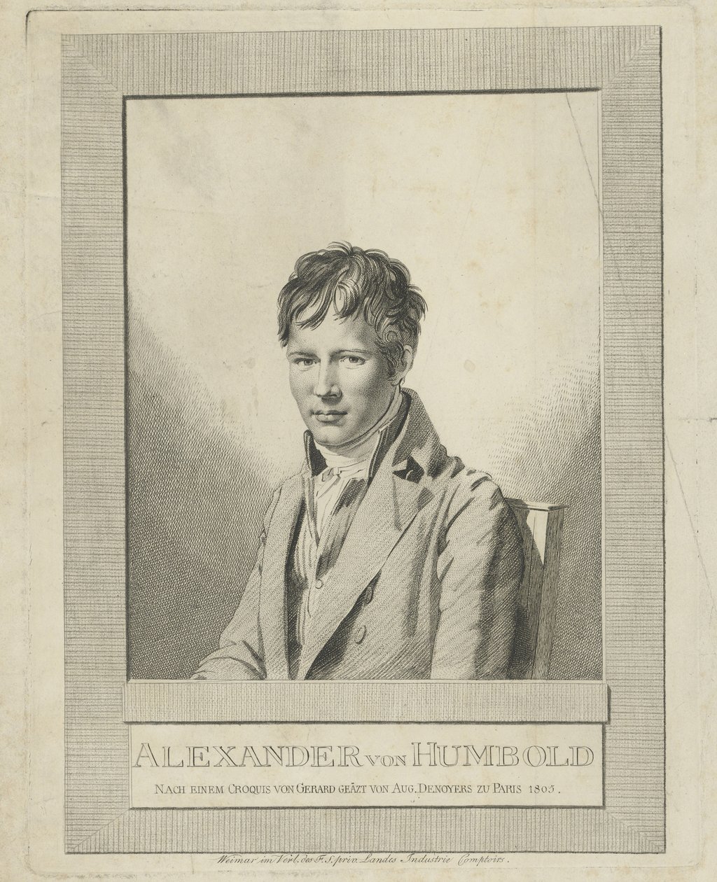 Portræt af Alexander von Humboldt 1769-1859, 1805. af Auguste Gaspard Louis Desnoyers
