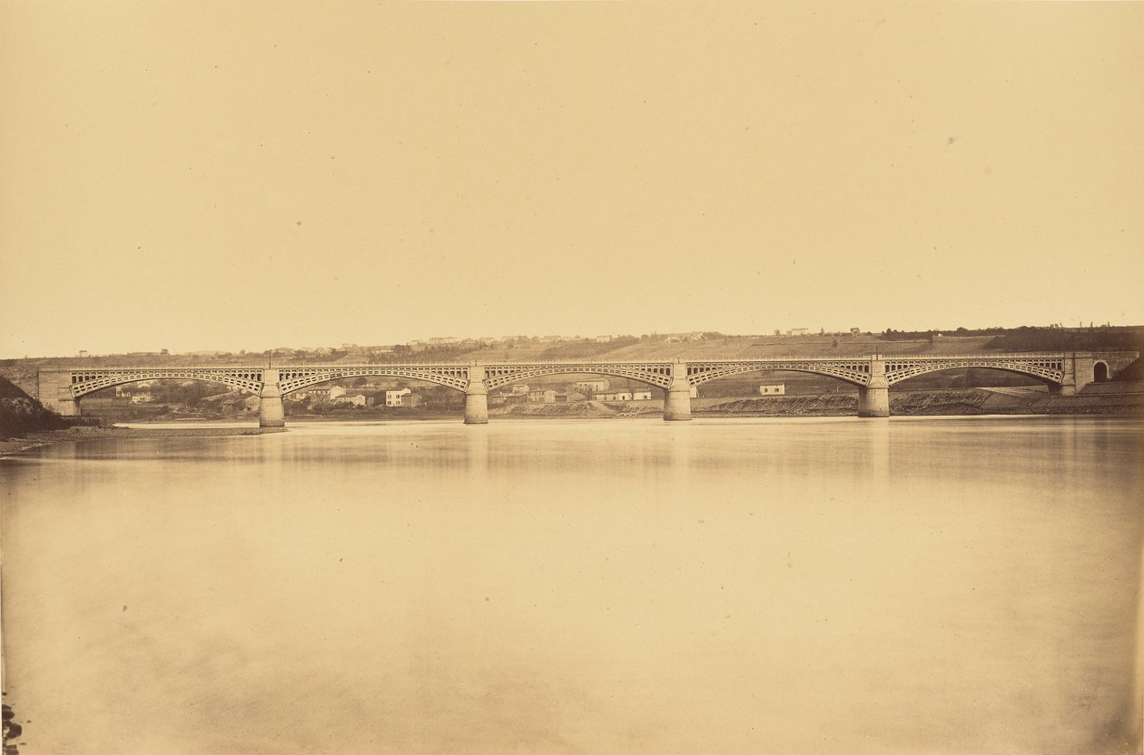 Givors til Chasse-grenen, Viadukt over Rhone af Auguste Hippolyte Collard