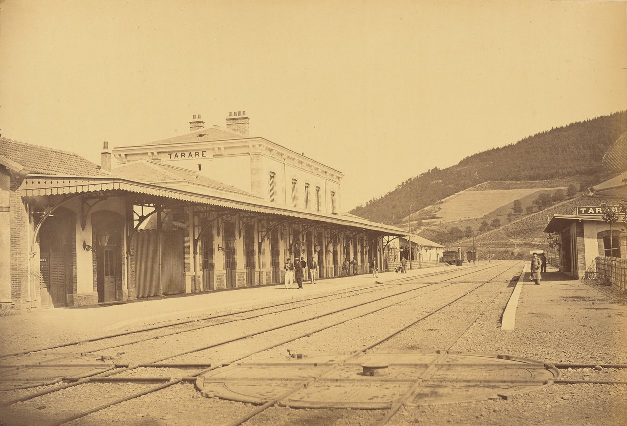 Tarare station, set fra sporet af Auguste Hippolyte Collard