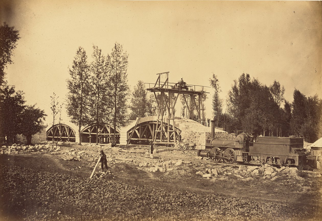 Viadukt over floden Bonson (Loire-dalen) af Auguste Hippolyte Collard