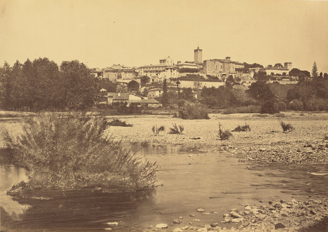 Landsbyen Chazay, udsigt fra jernbanelinjen af Auguste Hippolyte Collard