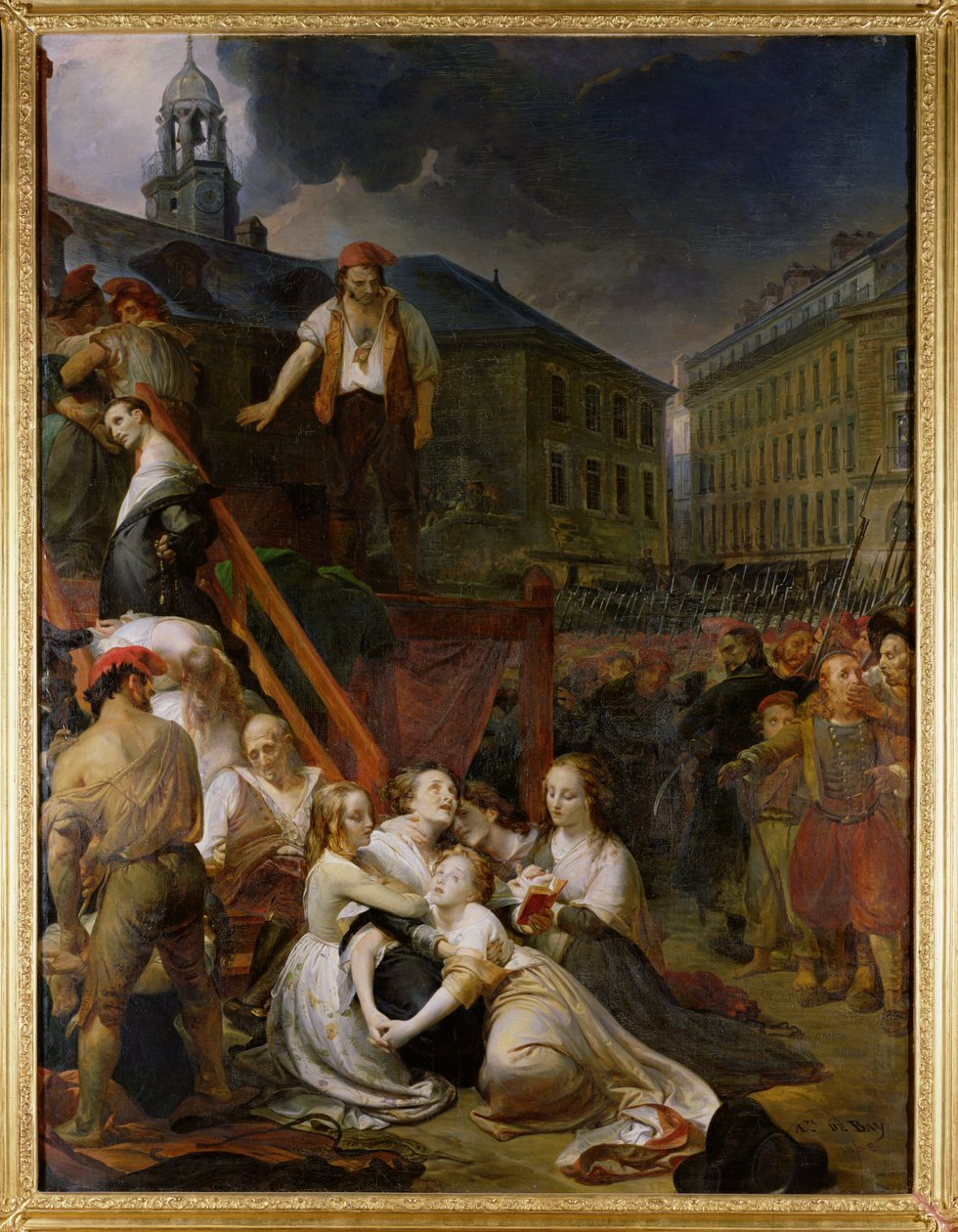 Episode på Place du Bouffay, Nantes, 1793, 1859 af Auguste Hyacinthe Debay