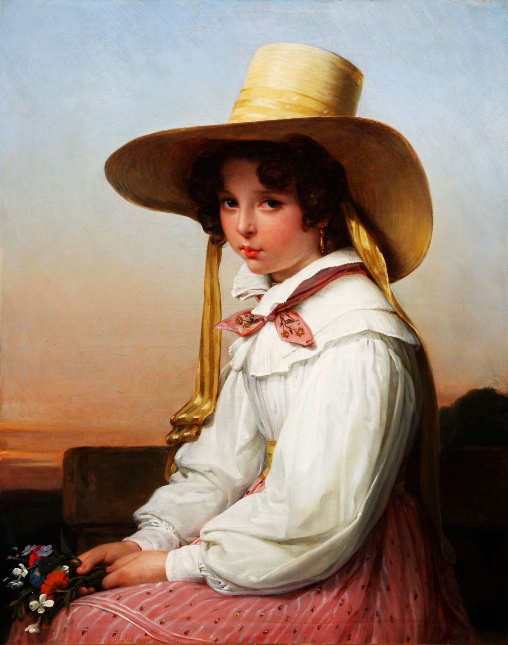 Portræt af Nency Destouches 1829 (Olie på lærred) af Auguste Jean Baptiste Vinchon