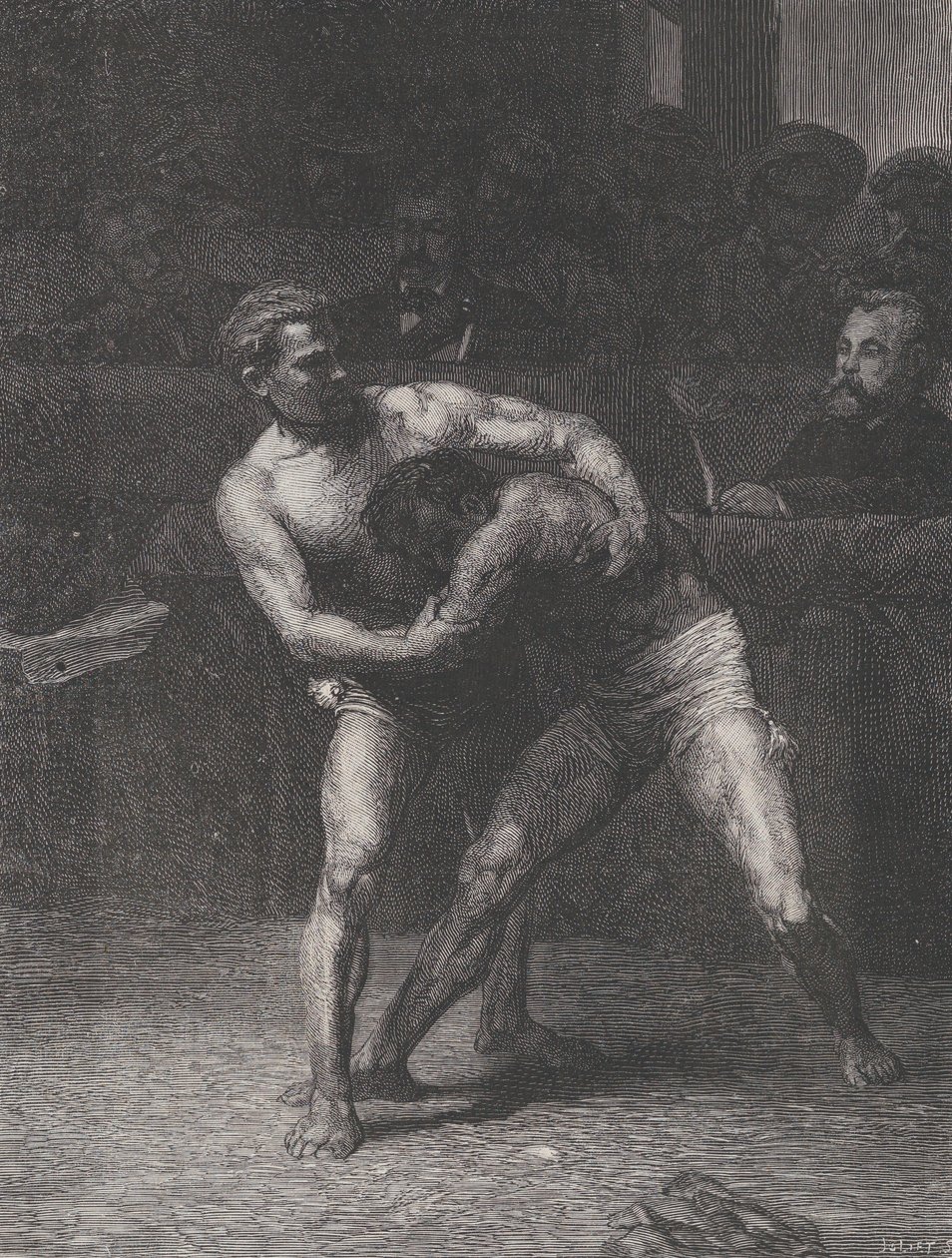 Wrestlers The Wrestlers, fra Le Monde Illustré, 22. maj 1875. af Auguste Joliet