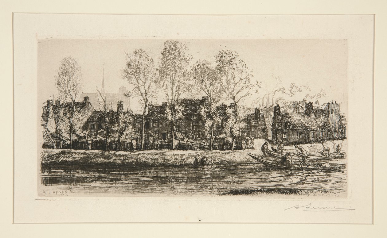 Sommes bredder? Amiens (Banks of the Somme ved Amiens) af Auguste Lepere
