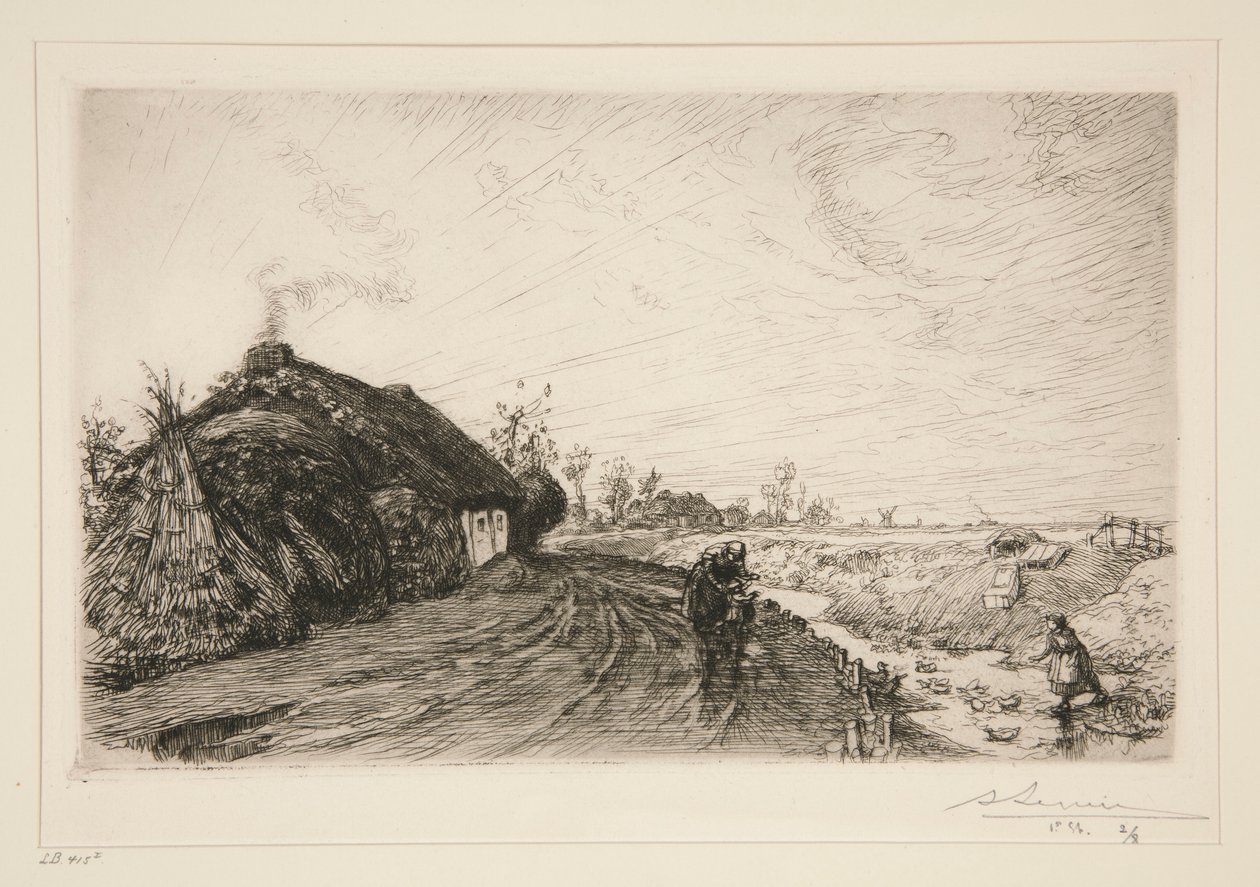 Sti langs marsken i Vendée [Saint-Jean-de-Monts] af Auguste Lepere