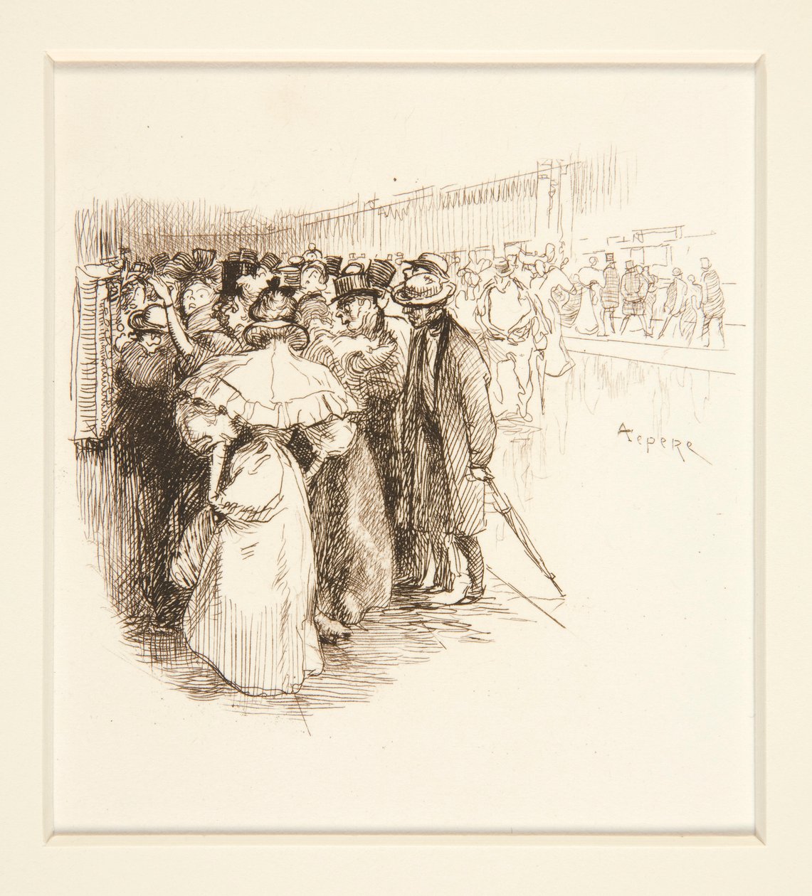 Publikum ved billetvinduet (?) af Auguste Lepere