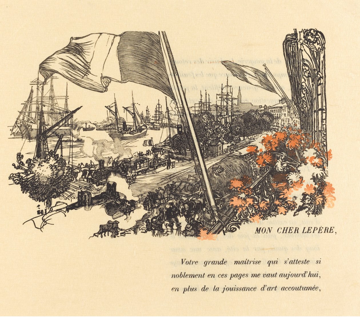 Dedikationsside, udgivet 1900. af Auguste Lepere