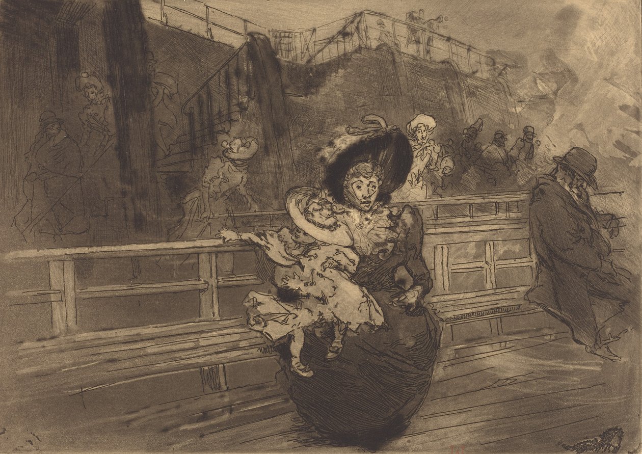 Afgang til Greenwich Departure pour Greenwich, 1891. af Auguste Lepere