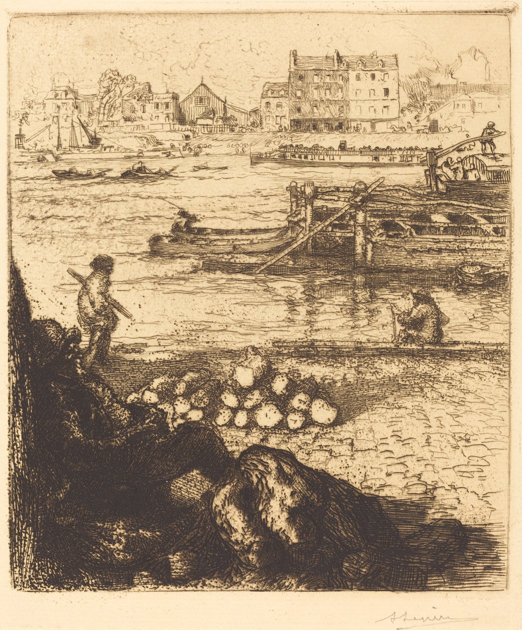 Dockman, Mole ved La Gare af Auguste Lepere