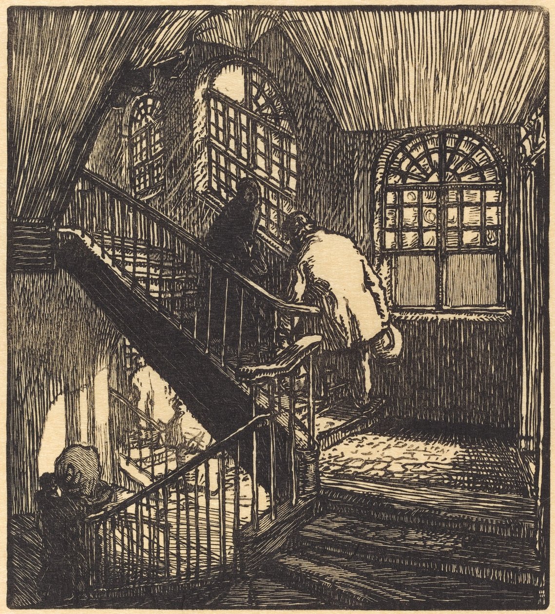 Trappe til huset, hvor Chateau Rouge var af Auguste Lepere