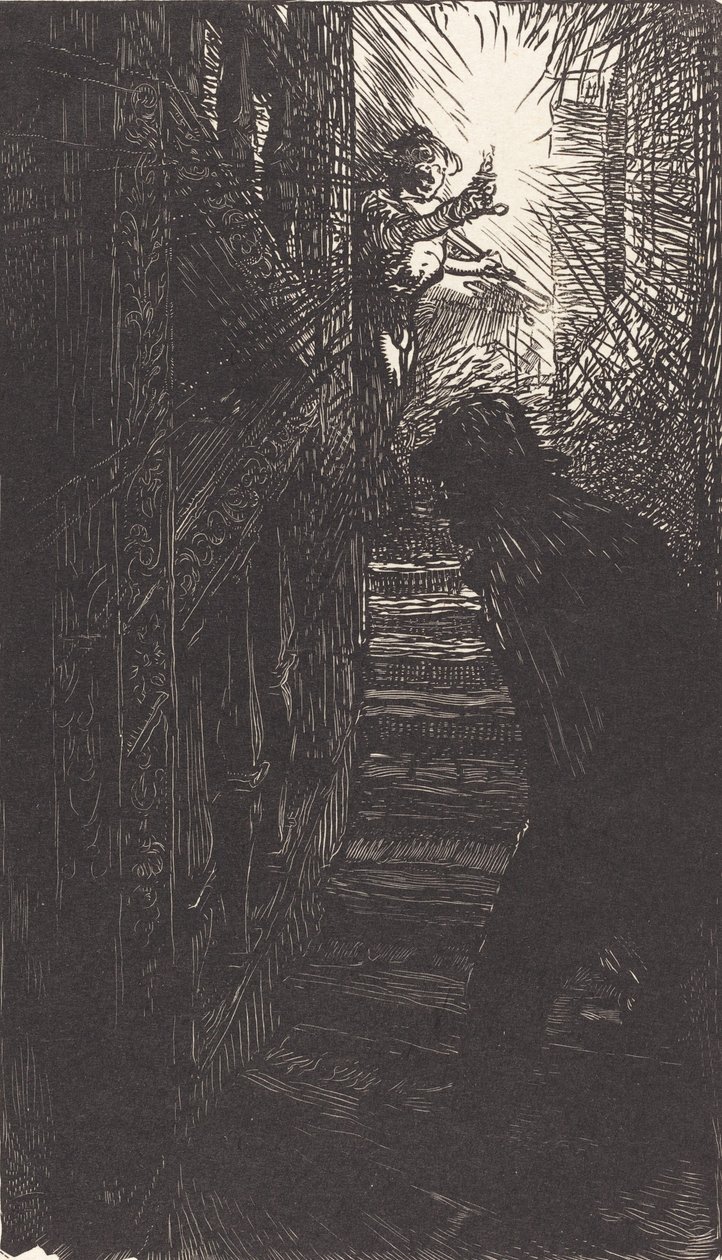 Skulpteret trappe rue Boutebrie, udgivet 1901. af Auguste Lepere