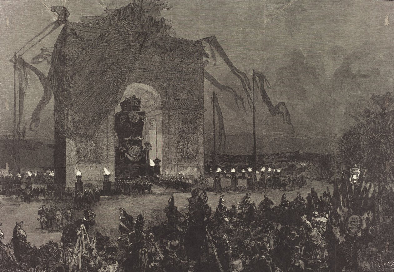 Victor Hugos begravelse. Vågen, 1885. af Auguste Lepere