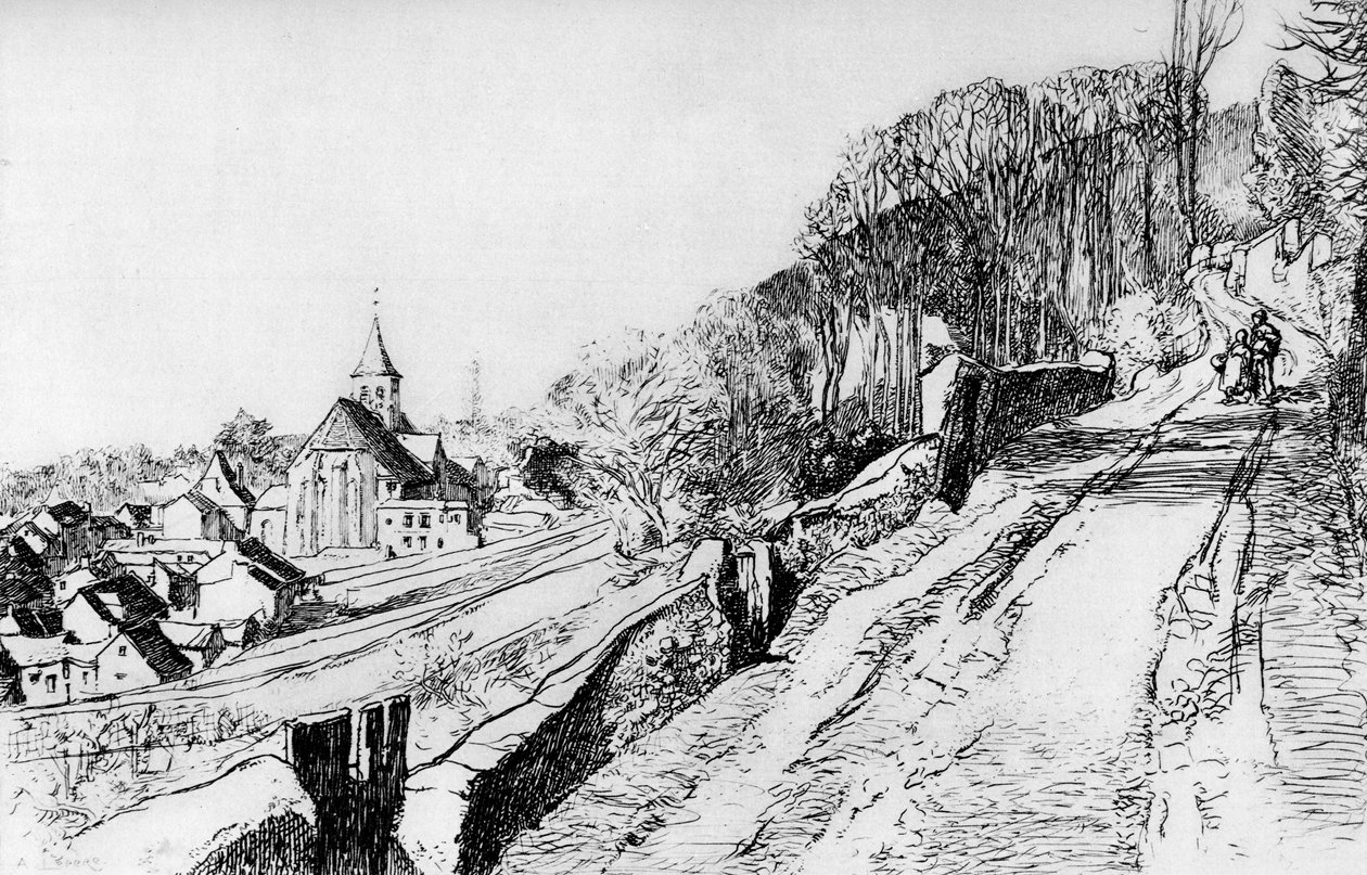 LEglise de St Prix, c1870-1910 1924 af Auguste Louis Lepère