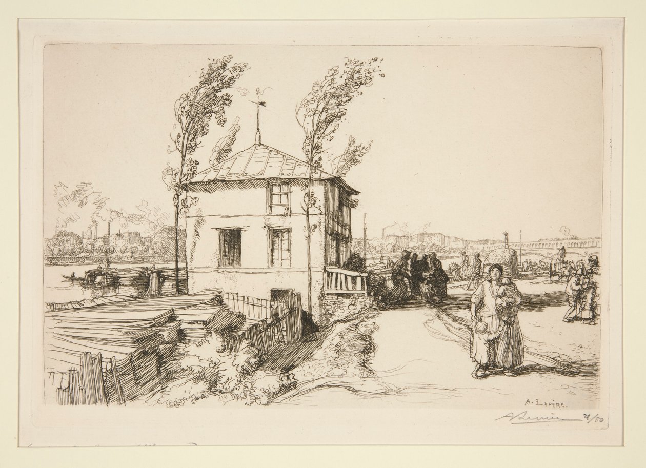 Guinguetten, vejen til Billancourt af Auguste Lepere