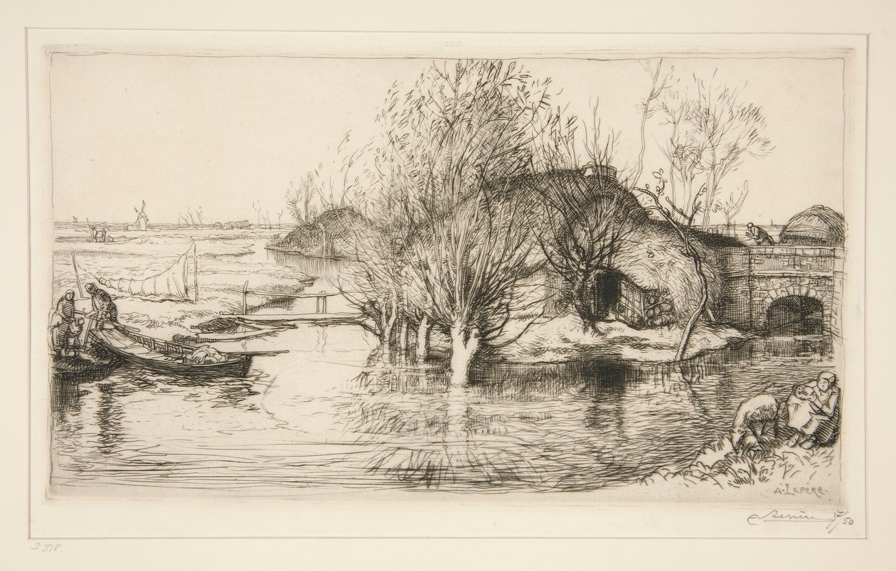 La masure inond?e (Vend?e) (The Flooded Hovel [Vendee]) af Auguste Lepere